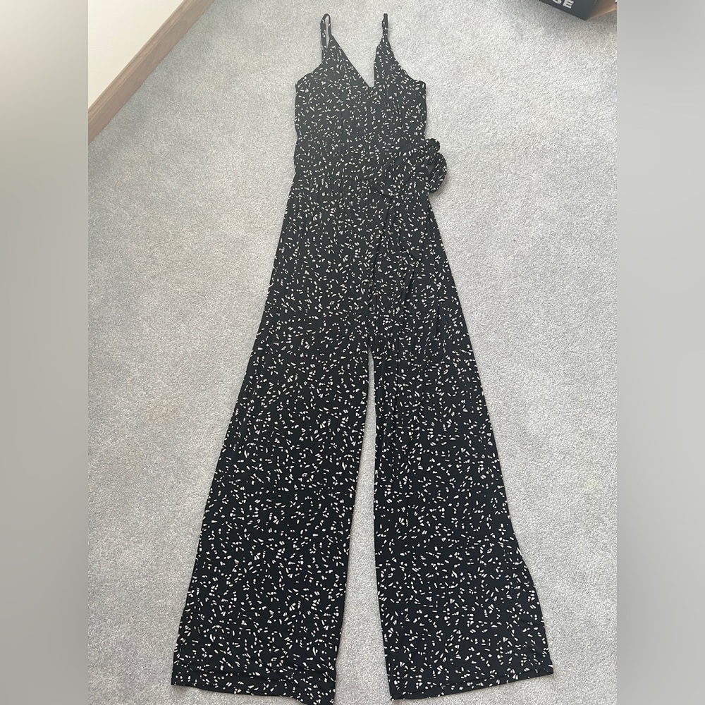Kaileigh Black and White Patterned Jumpsuit